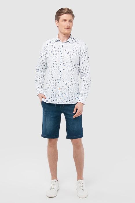 сорочка из льна и хлопка по цене 7990 руб вид справа