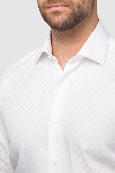 сорочка limited edition приталенная из хлопка с защитой от пятен от бренда kanzler вид слева