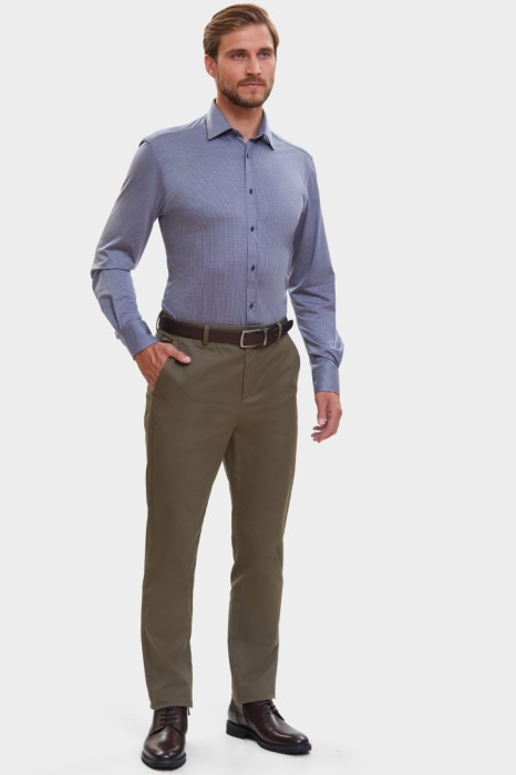 сорочка полуприталенная из эластичной ткани с микроузором по цене 6990 руб вид справа