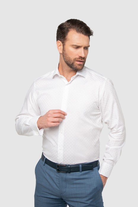 сорочка полуприталенная из хлопка с защитой от пятен фотография