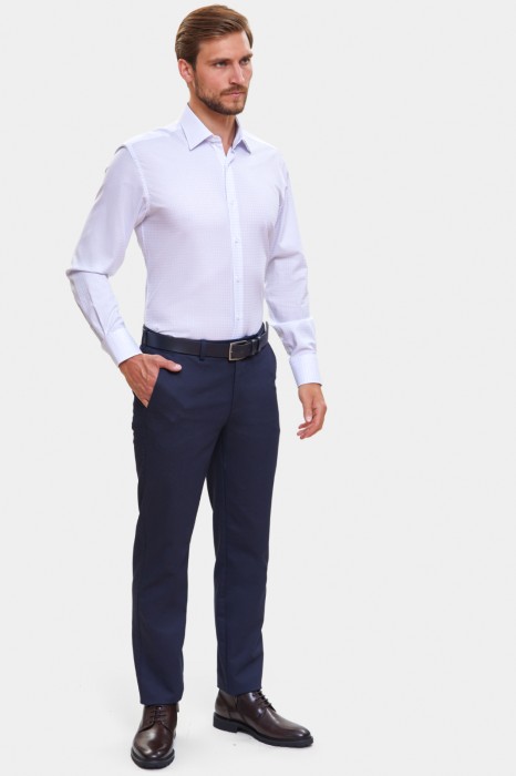 сорочка полуприталенная из хлопка в клетку по цене 6990 руб вид справа