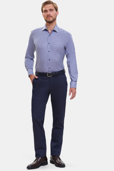 сорочка полуприталенная из хлопка в клетку по цене 6990 руб вид справа