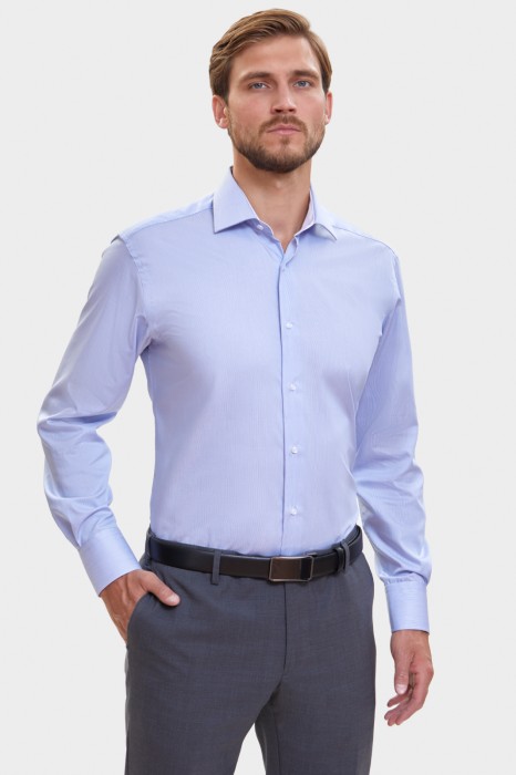 сорочка полуприталенная из хлопка фотография