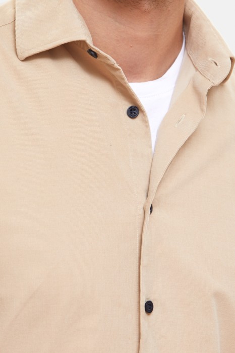 сорочка полуприталенная из хлопка от бренда kanzler вид слева