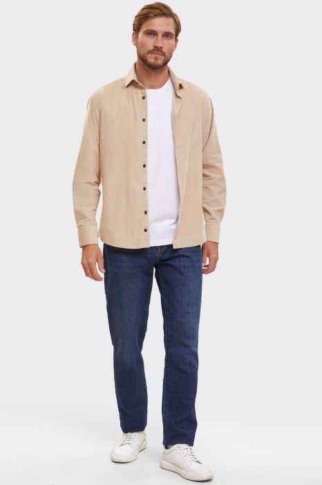 сорочка полуприталенная из хлопка по цене 6990 руб вид справа