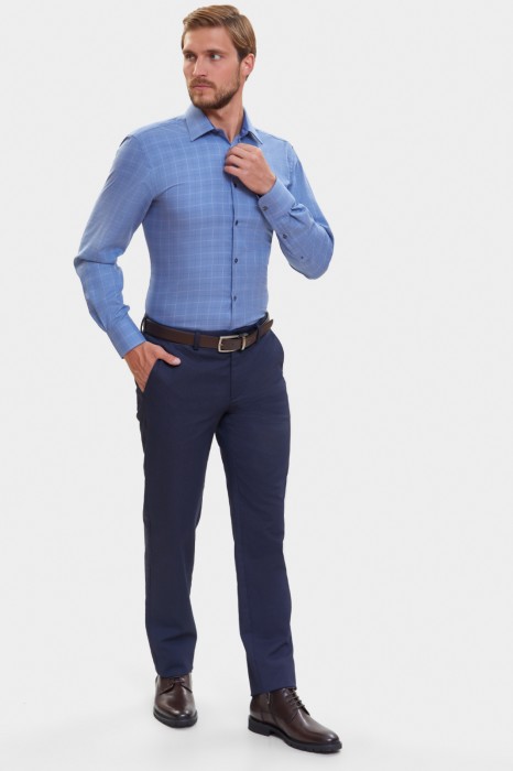 сорочка полуприталенная в клетку по цене 6990 руб вид справа