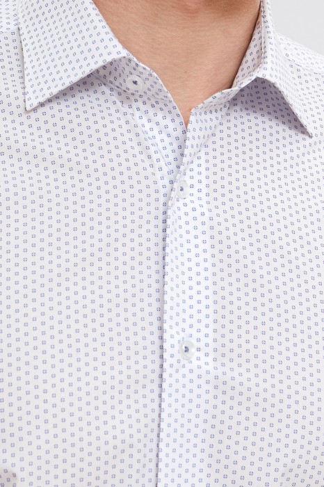 сорочка приталенная из хлопка от бренда kanzler вид слева