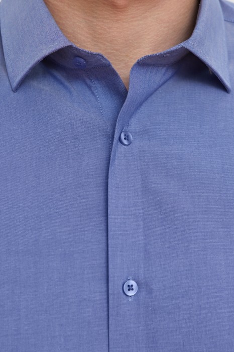 сорочка приталенная из хлопка от бренда kanzler вид слева