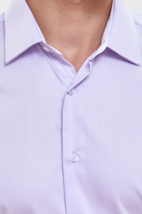 сорочка приталенная из хлопка от бренда kanzler вид слева