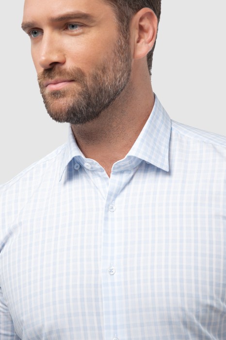 сорочка приталенная из хлопка от бренда kanzler вид слева