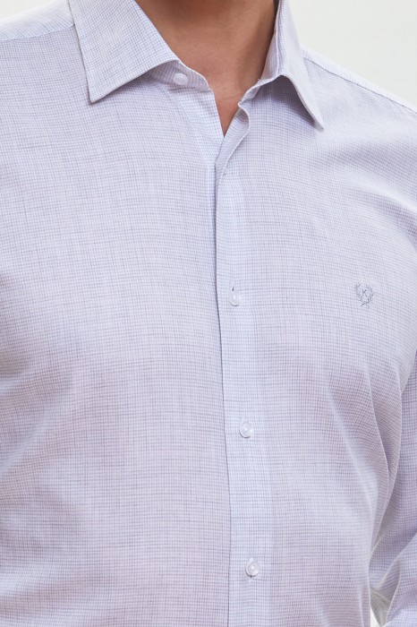 сорочка приталенная из хлопка от бренда kanzler вид слева