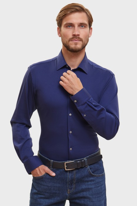 сорочка приталенная limited edition из хлопка и шелка фотография