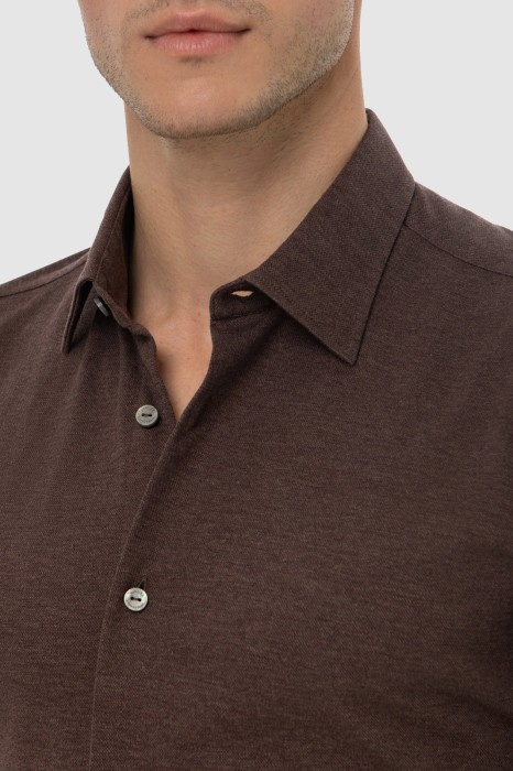 сорочка приталенная limited edition из хлопка, устойчивого к сминанию от бренда kanzler вид слева