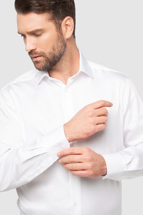 сорочка прямая из хлопка, легкая в уходе от бренда kanzler вид слева