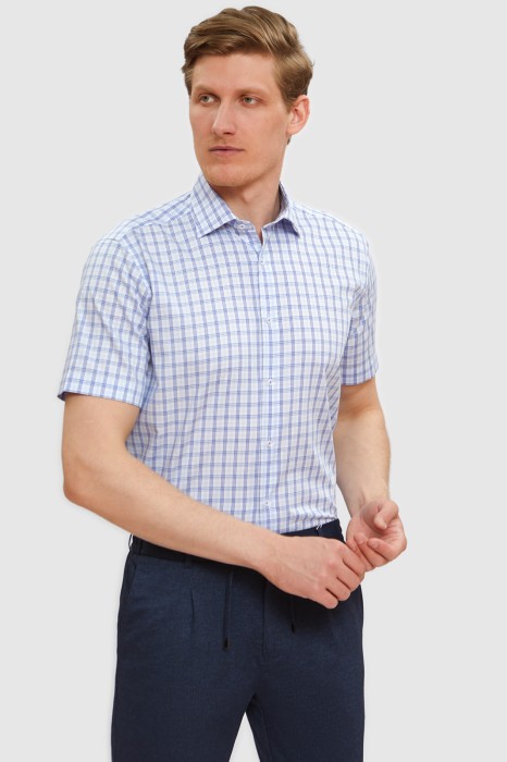 сорочка прямая из хлопка с коротким рукавом фотография