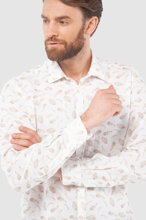 сорочка прямая из хлопка от бренда kanzler вид слева