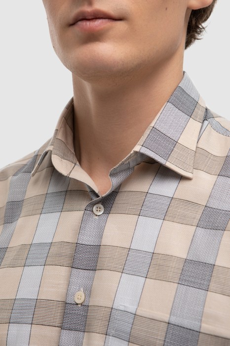 сорочка с коротким рукавом из австрийской хлопковой ткани getzner от бренда kanzler вид слева