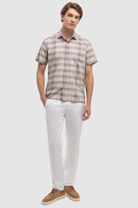 сорочка с коротким рукавом из австрийской хлопковой ткани getzner из россии вид сбоку