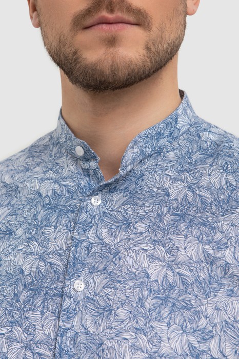 сорочка с коротким рукавом из австрийской ткани getzner от бренда kanzler вид слева