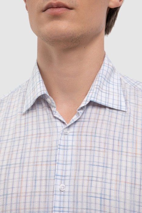 сорочка с коротким рукавом из хлопка и тенсела от бренда kanzler вид слева