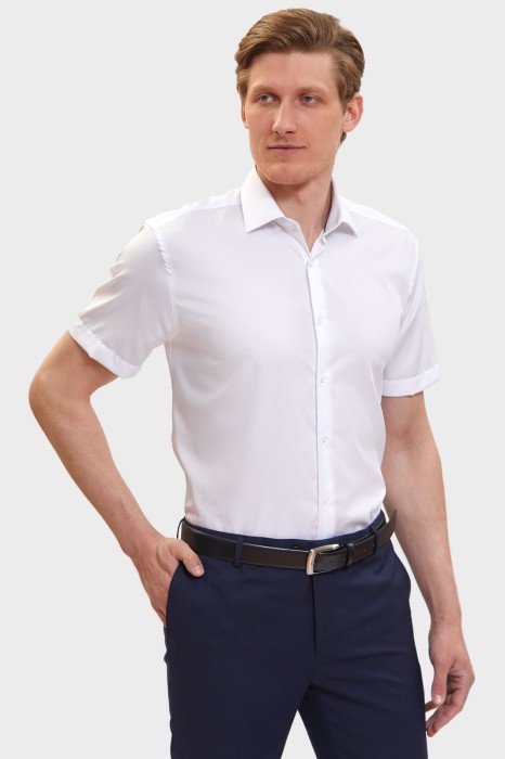 сорочка с коротким рукавом из хлопка, легкая в уходе фотография