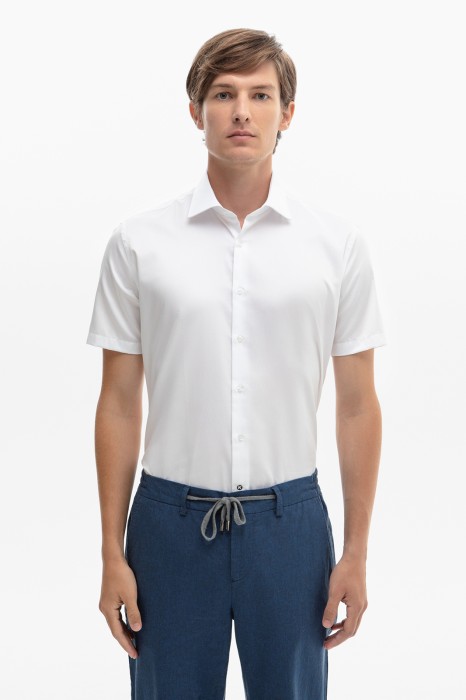 сорочка с коротким рукавом из хлопка, легкая в уходе фотография