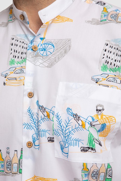 сорочка с коротким рукавом из хлопка от бренда kanzler вид слева