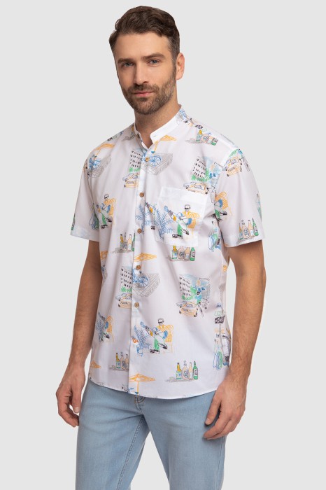 сорочка с коротким рукавом из хлопка по цене 4990 руб вид справа