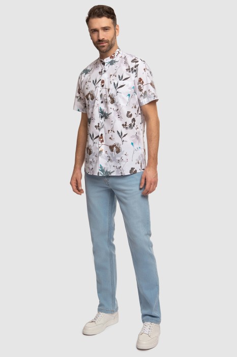 сорочка с коротким рукавом из хлопка из россии вид сбоку