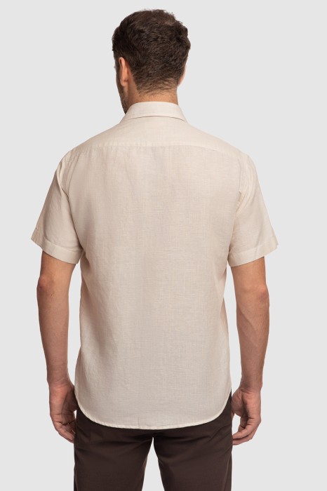 сорочка с коротким рукавом изо льна и хлопка по цене 6990 руб вид справа