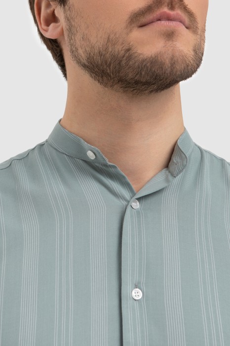 сорочка с коротким рукавом в полоску от бренда kanzler вид слева