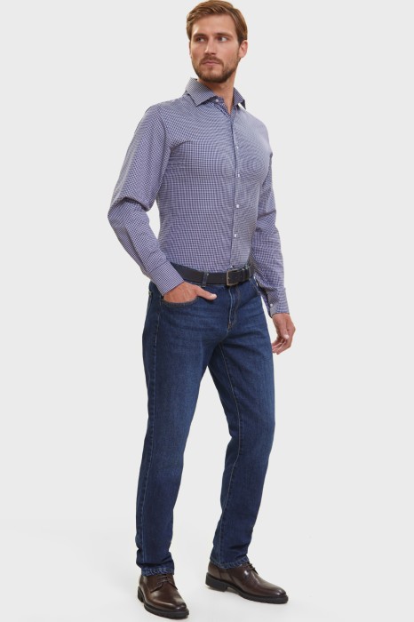 сорочка свободного прилегания из хлопка в клетку по цене 6990 руб вид справа