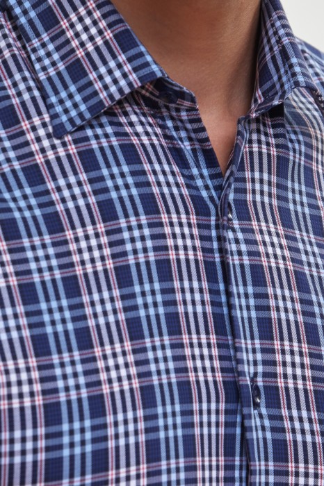 сорочка свободного прилегания из хлопка в клетку от бренда kanzler вид слева