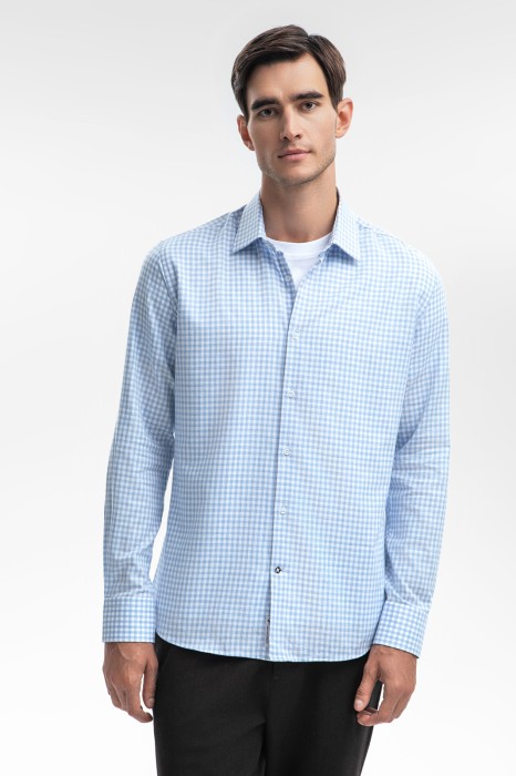 сорочка в клетку из австрийской хлопковой ткани getzner фотография