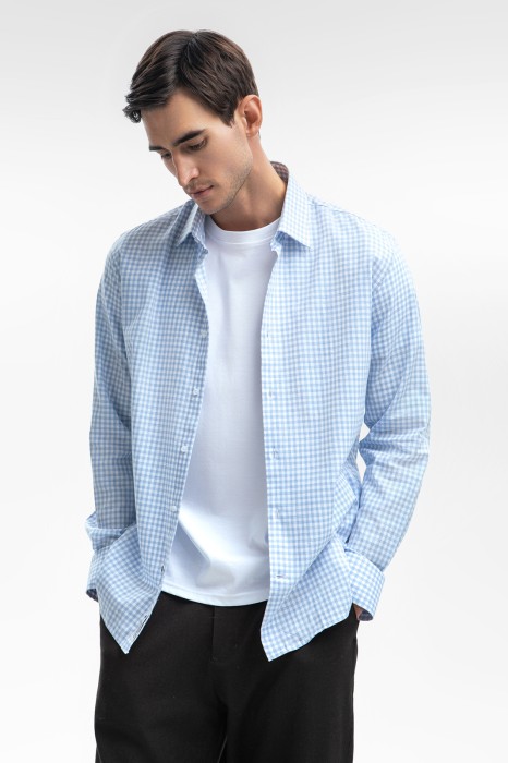 сорочка в клетку из австрийской хлопковой ткани getzner по цене 6990 руб вид справа