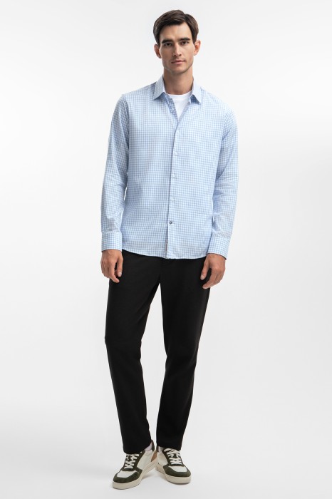 сорочка в клетку из австрийской хлопковой ткани getzner из россии вид сбоку