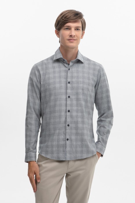 сорочка в клетку из австрийской хлопковой ткани getzner по цене 6990 руб вид справа