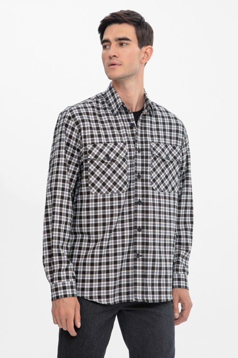 сорочка в клетку из австрийской хлопковой ткани getzner по цене 6990 руб вид справа