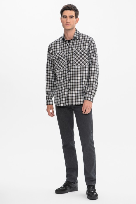 сорочка в клетку из австрийской хлопковой ткани getzner из россии вид сбоку