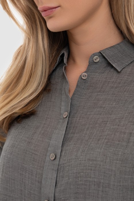 свободная рубашка из рами от бренда kanzler вид слева