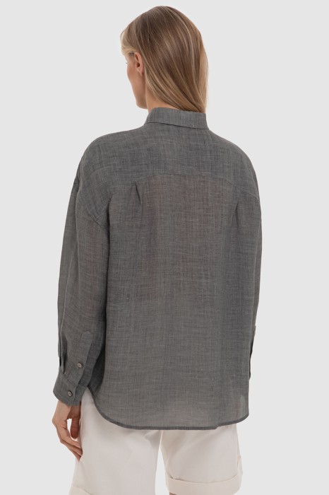 свободная рубашка из рами по цене 6990 руб вид справа