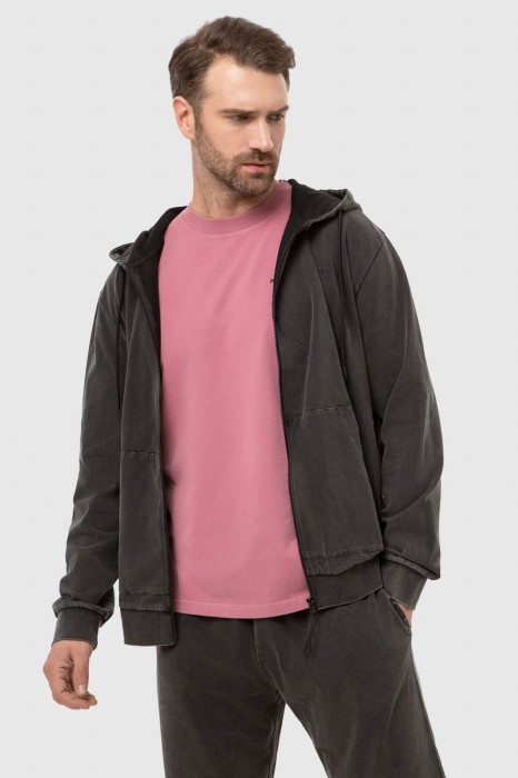 толстовка из хлопка из хлопка спереди