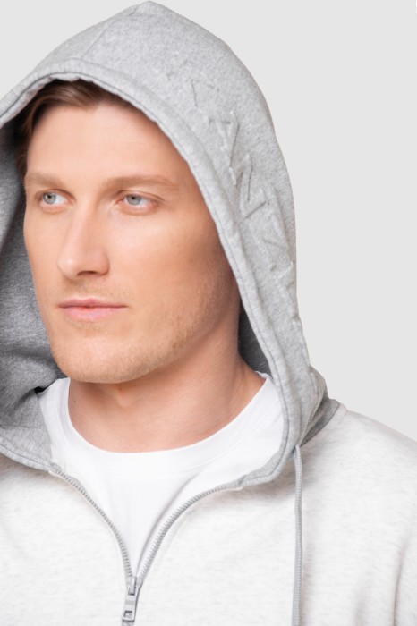 толстовка на молнии с капюшоном из хлопка от бренда kanzler вид слева