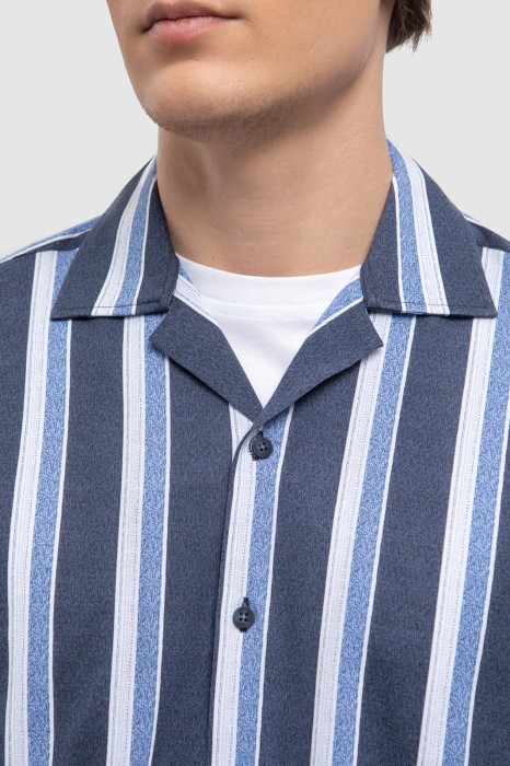 трикотажная сорочка с коротким рукавом из хлопка от бренда kanzler вид слева