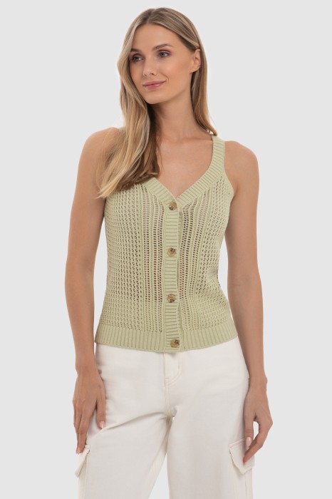 вязаный топ на пуговицах фотография