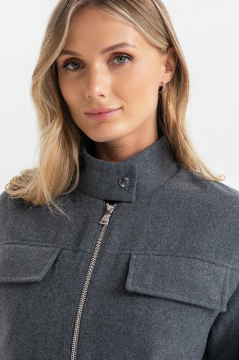 жакет-бомбер из смесовой шерсти от бренда kanzler вид слева