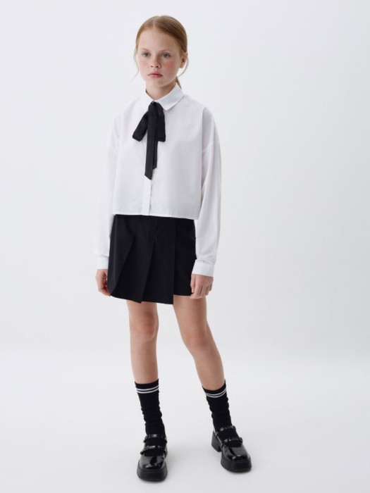 асимметричная юбка-шорты для девочек от бренда sela вид слева