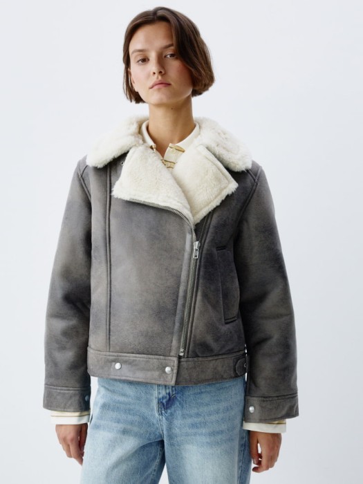 базовая дубленка из искусственной кожи из россии вид сбоку