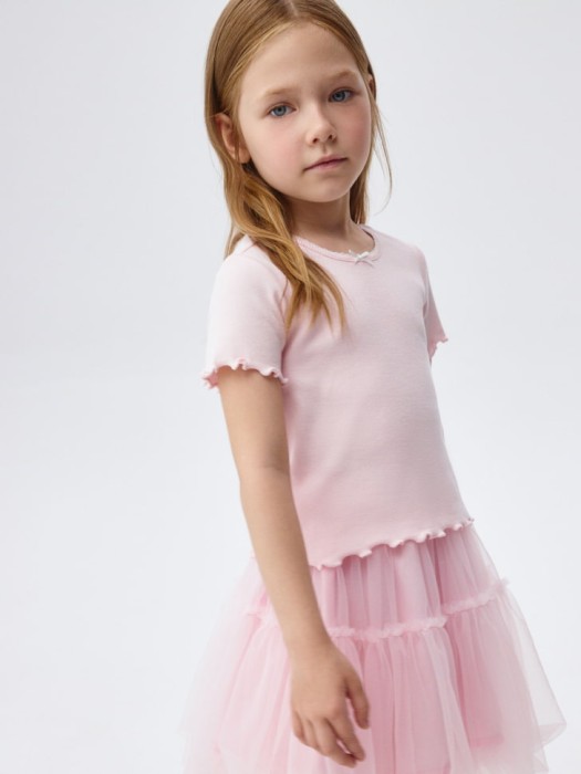 базовая футболка в рубчик для девочек 4680798447971 фотография