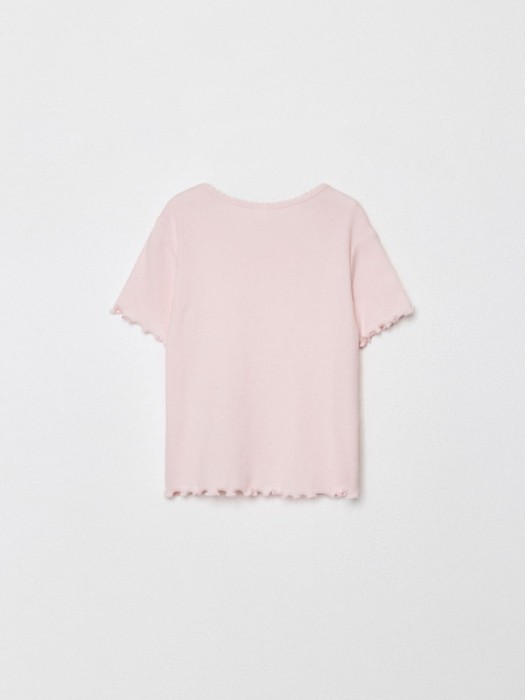 базовая футболка в рубчик для девочек из россии вид сбоку